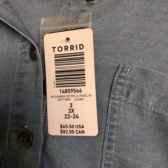 Ombré Blue Long Sleeve Button Up - Picture 2 of 2